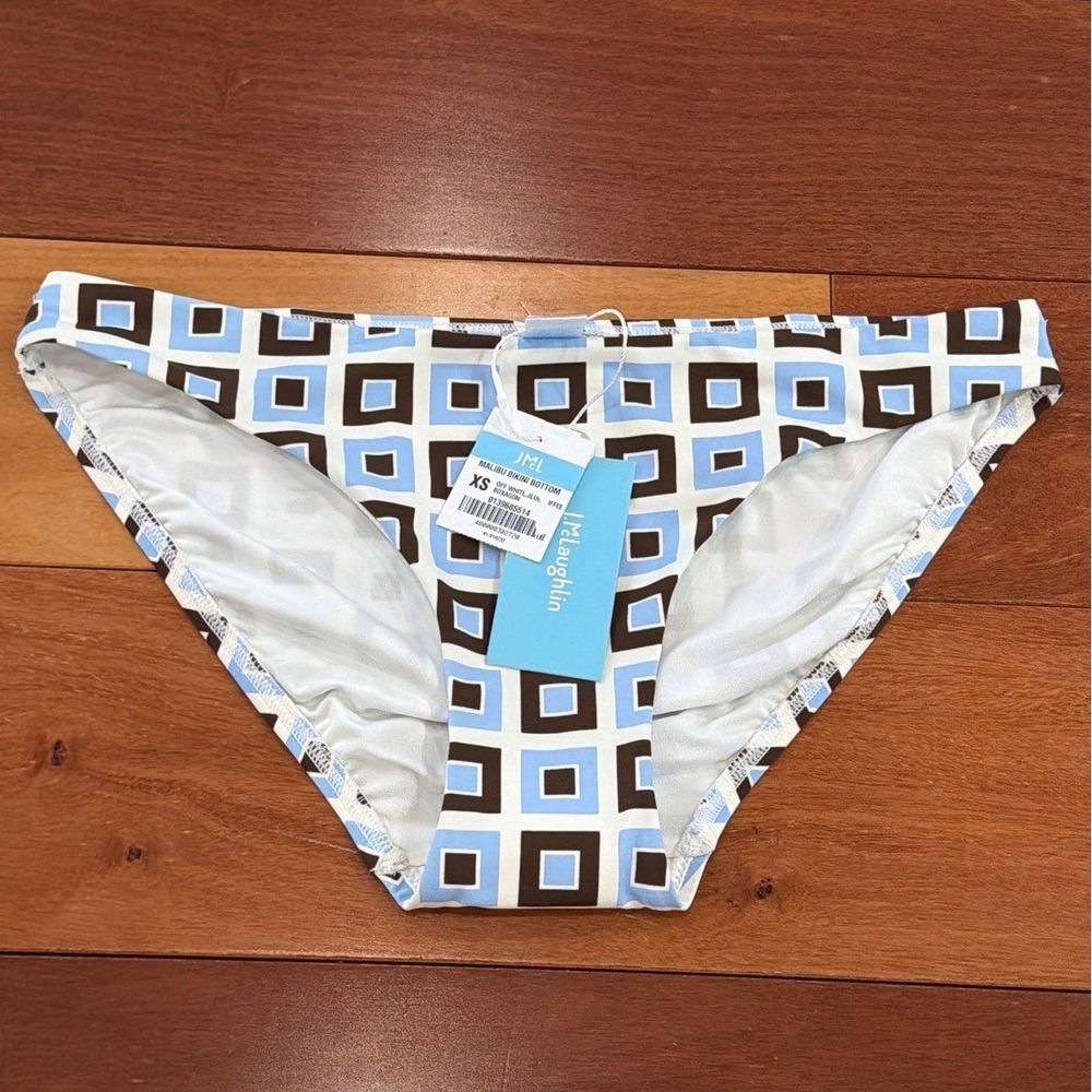 NWT J.McLaughlin Malibu Bikini Bottom Womens Blue Geometric Boxagon XS